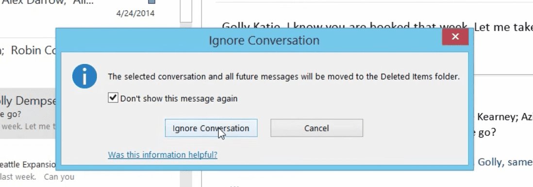 You’ll get this prompt to ensure that you want to delete the message every time
